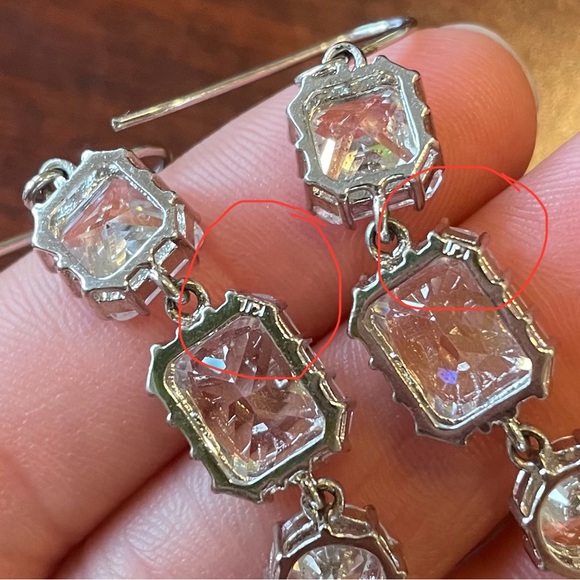 Kenneth Jay Lane Cubic Zirconia Drop Earrings; 3” - Picture 6 of 7